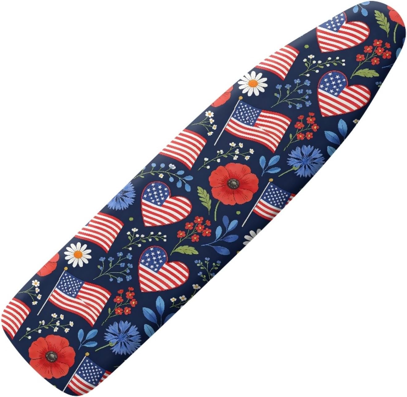 4th of July Ironing Board Cover, 16"x55" Standard Ironing Board Cover with Elastic Edge and Hook and Loop Fasteners, Scorch & Stain Resistant, Polyester Home Ironing Board Covers, Star Freedom