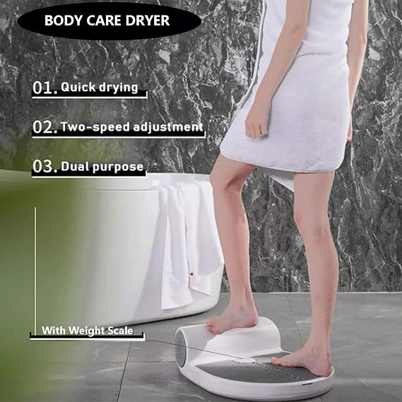 1350W Full Body Dryer After Shower, Body Hair Dryer W/Towel, Standing Body Care Dryer, Air Shower Drying Machine, for Blow Foot, Private Area, Armpits (with Weight Scale)