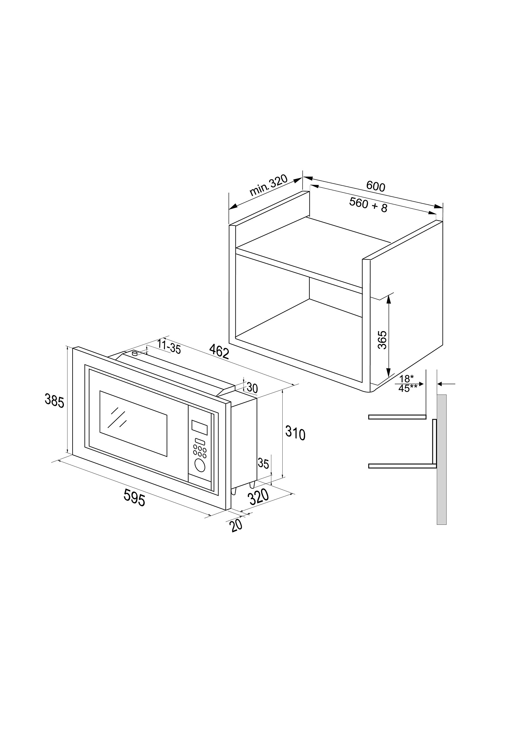 Amica EMW 13180 E 800W Argent - Micro-ondes (800 W, boutons, Argent, 1000 W, Poussée, 24,5 cm)