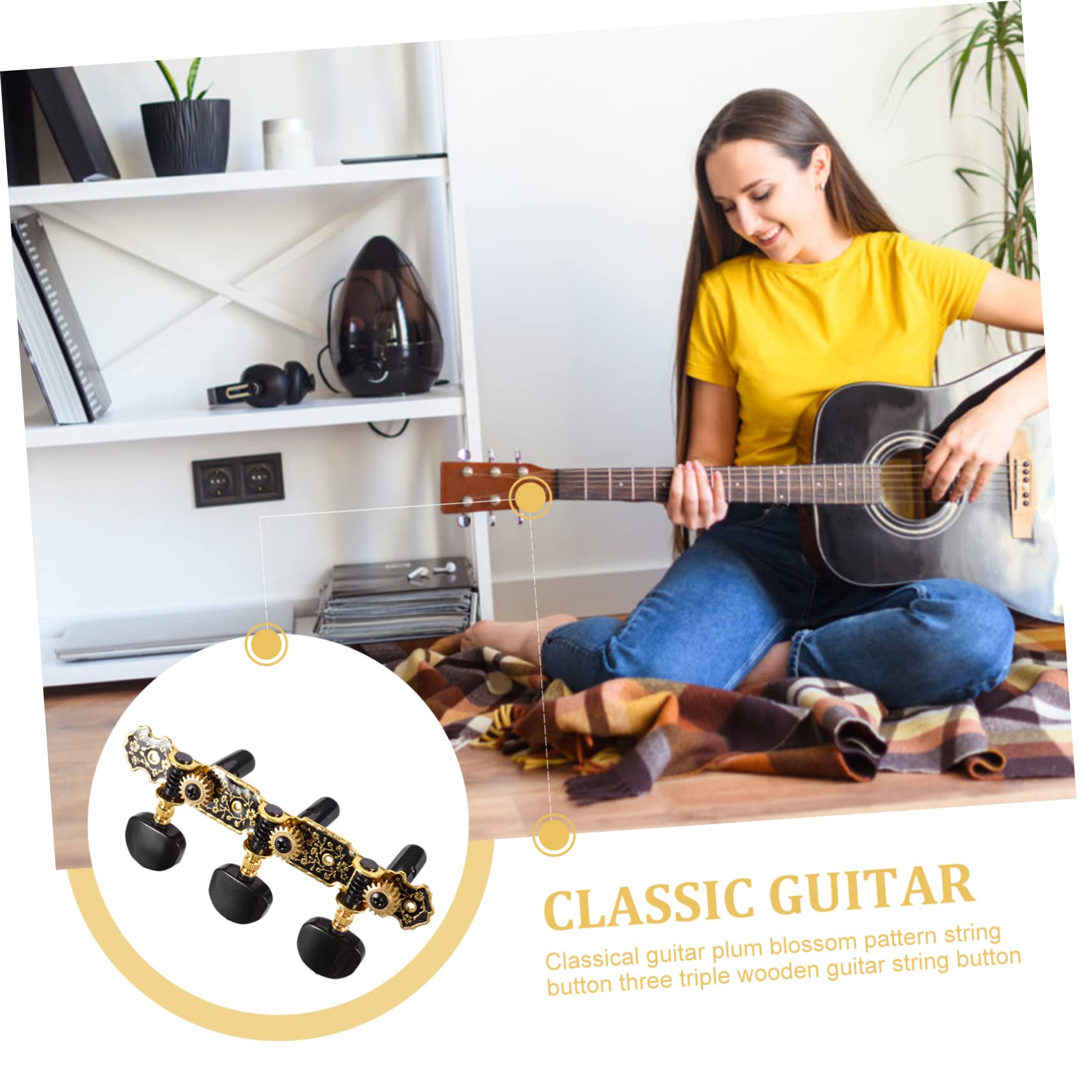 Toyvian 2paare Klassische Gitarrenstimmmechaniken Aus Präzise Stimmwirbel Für Klassische Gitarren Leicht Und Benutzerfreundlich Für Austausch Alter Stimmknöpfe