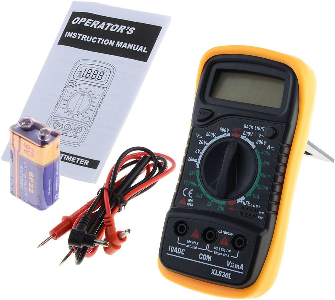 NEW Digital Multimeter XL830L Volt Meter Ammeter Ohmmeter Tester Yellow