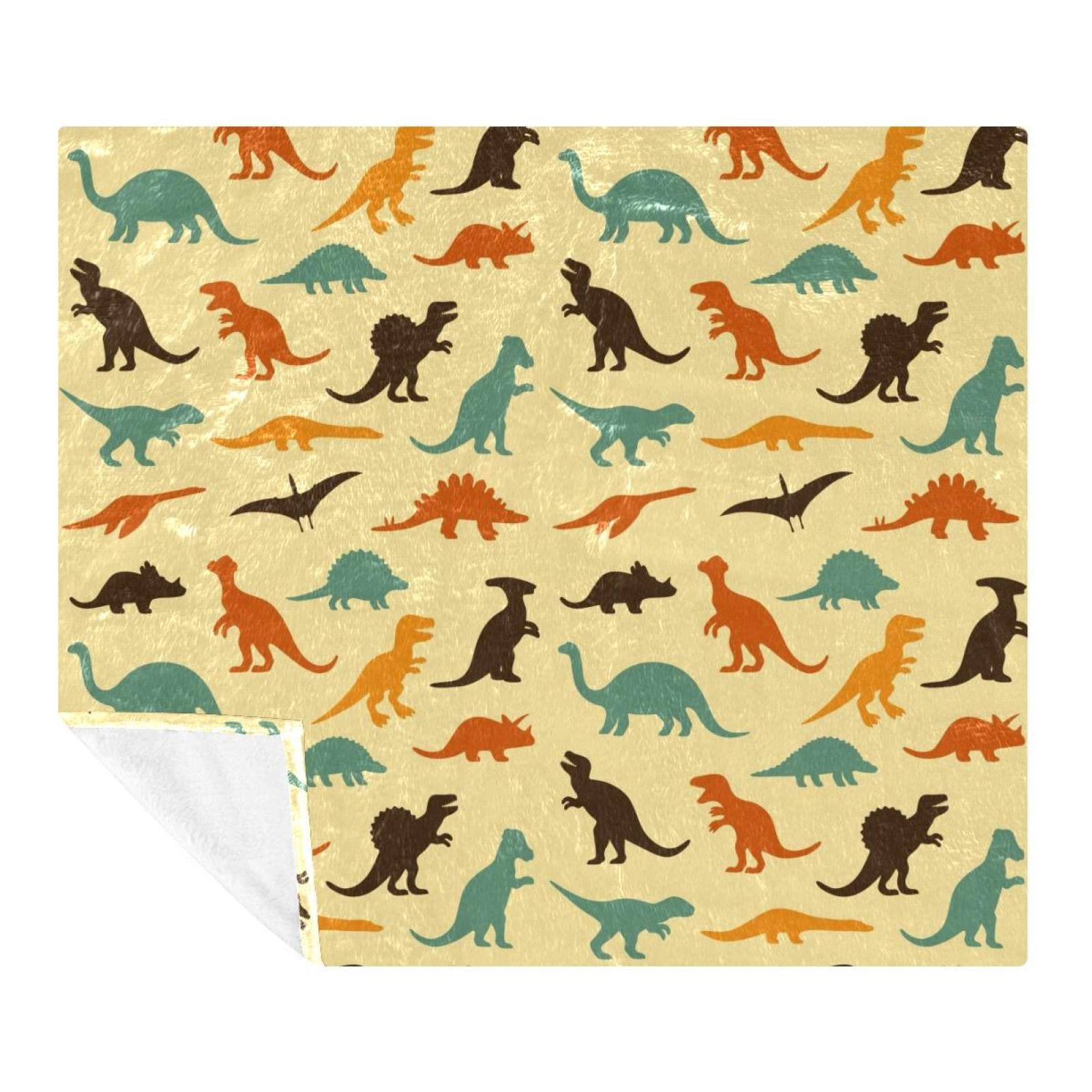 Couverture dinosaures pour voyage et canapé, plaid doux 150x200cm