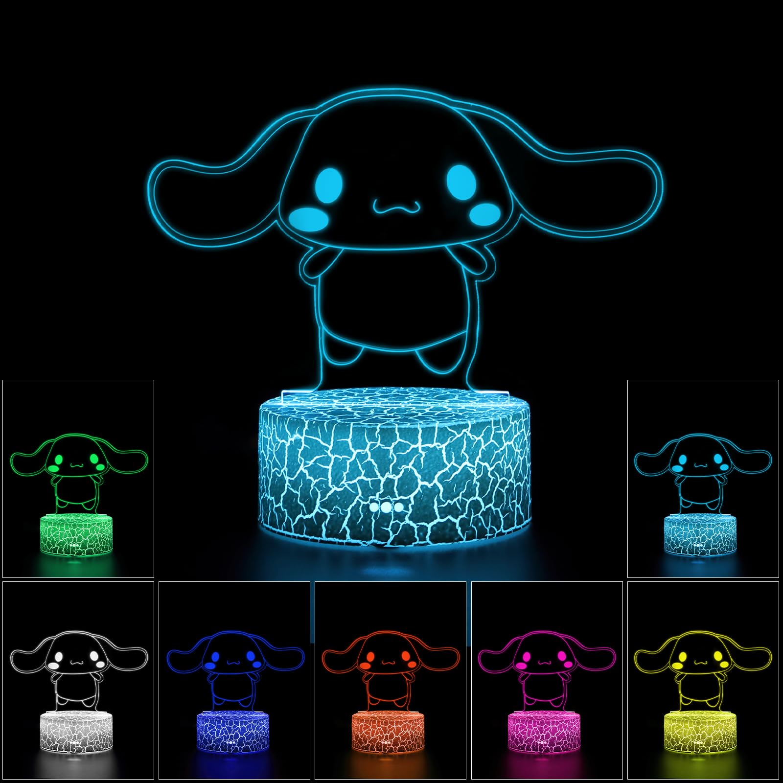 Anime 7 Color Change Decor Lamps Cartoon Night Light Cute Night Light Gifts for Christmas Birthday