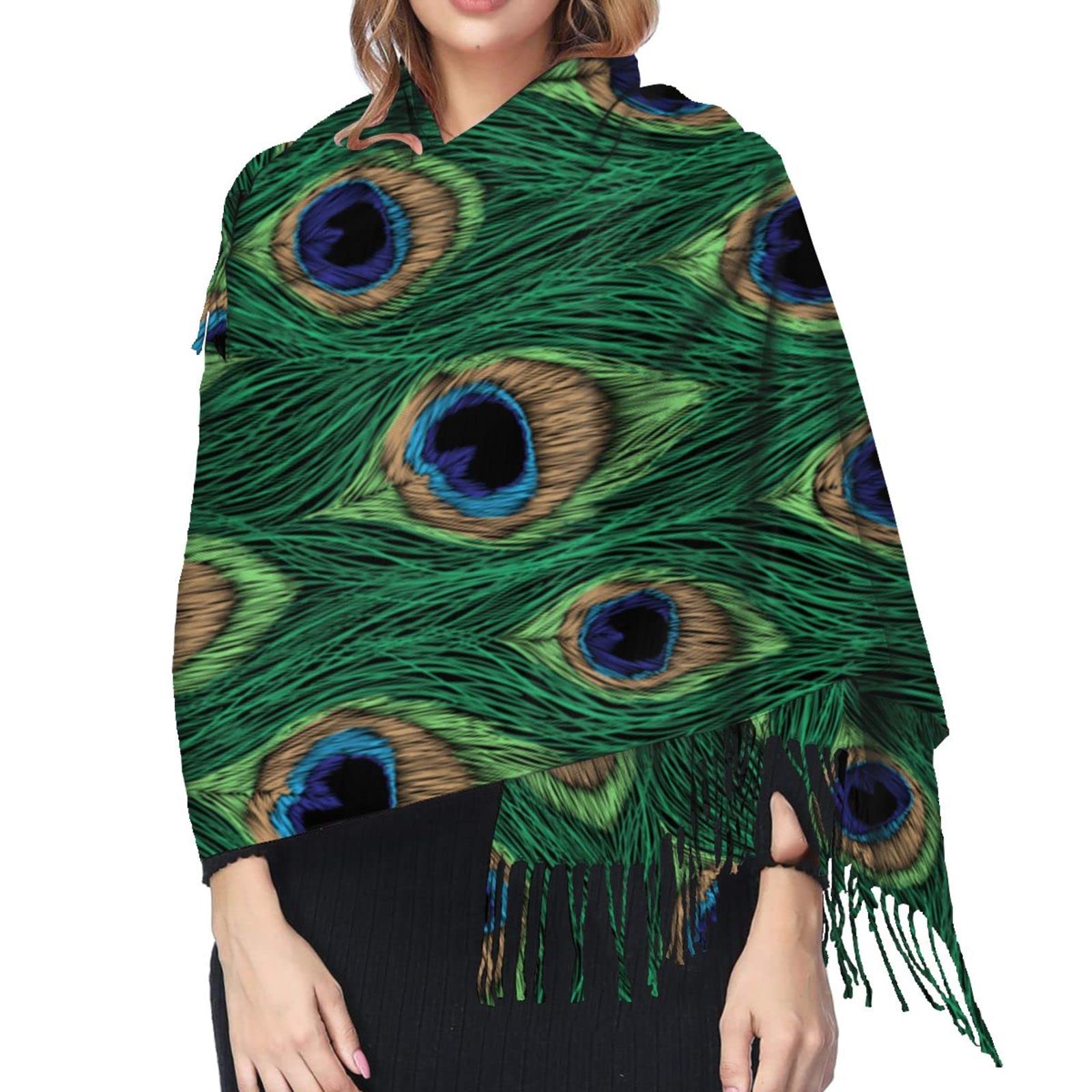 FATTTYCY Animal Print Soft Blanket Scarf Long Warm Shawl Wraps Cashmere Fringe Scarfs For Women