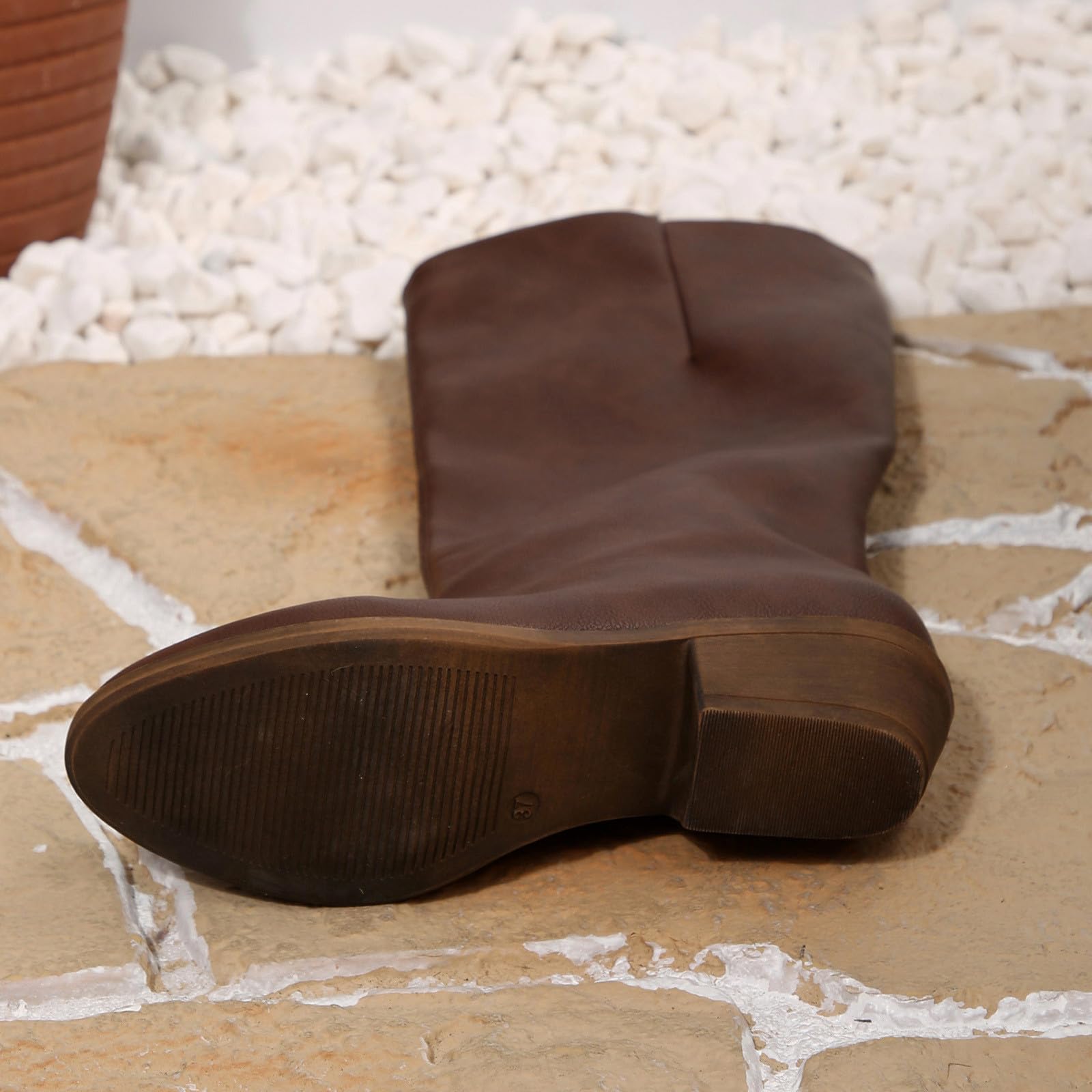 Botas por Encima de la Rodilla Botas Altas hasta la Rodilla para Mujer, con Punta Cuadrada y tacón Grueso.