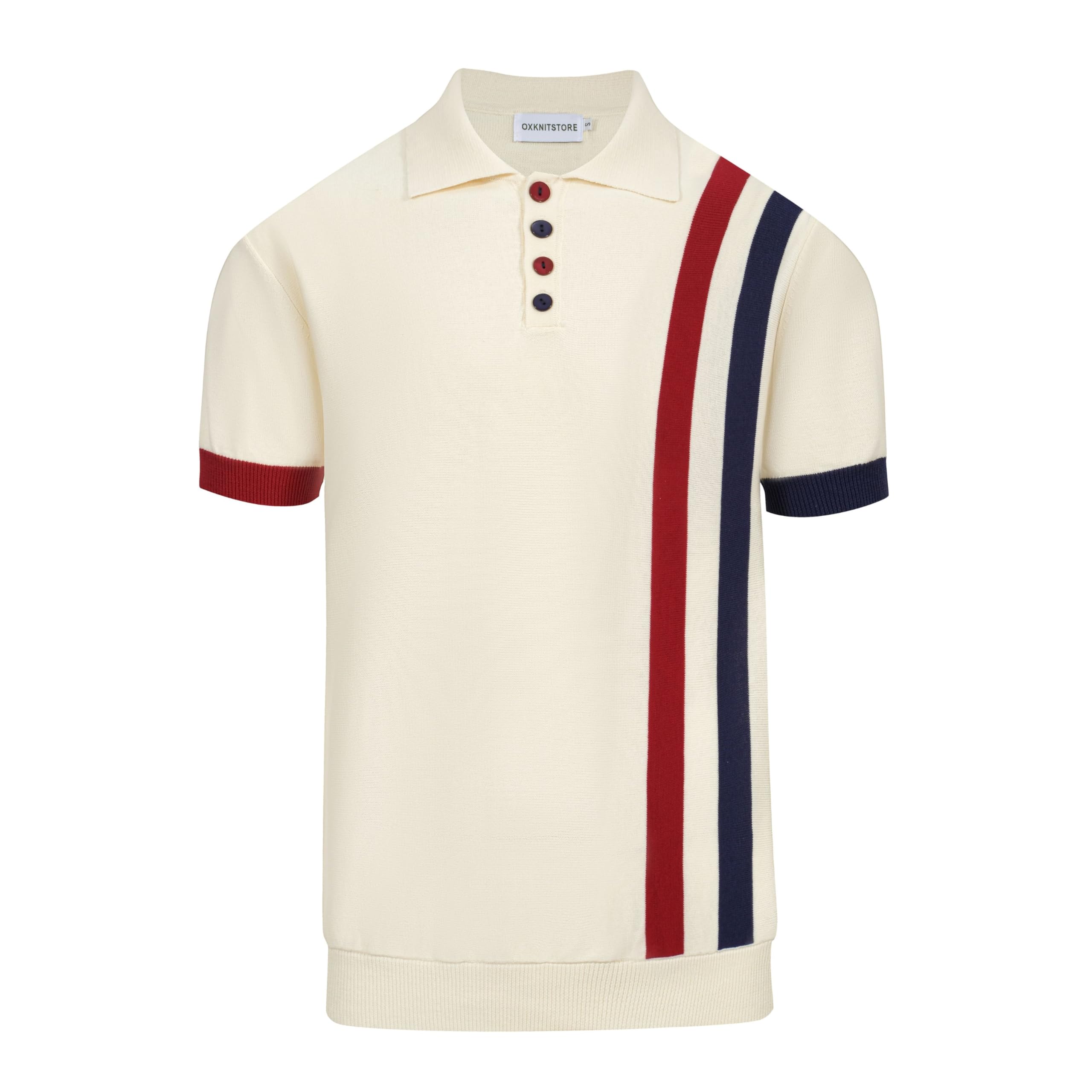 OXKNIT Camiseta de manga corta para hombre, estilo retro de los años 60, estilo vintage, transpirable, informal