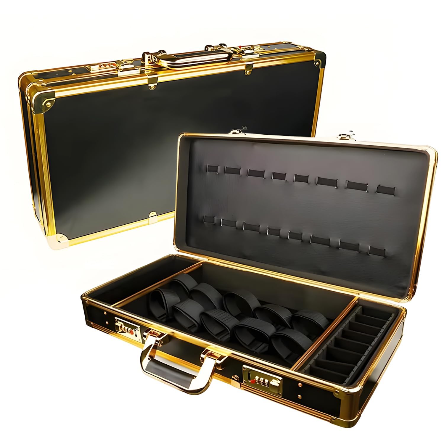 GYKLE Professional Barber Case, Portable Salon Stylist Carrying Case Hair Cutting Tools Organizer Box with Code Lock