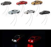 Vista 6 de Evemodel EC150 12pcs 1:150 N Scale Model Lighted Cars (Color Random) with 12V LEDs for Building Layout New