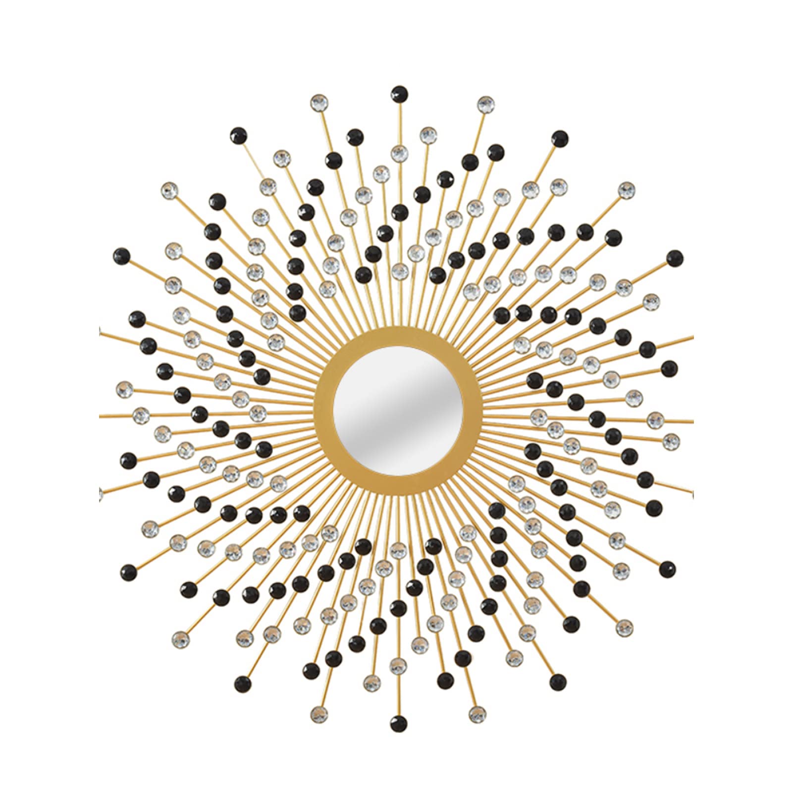 Großer runder Dekorative Wandspiegel, Gold Metall Rahmen Sunburst Dekorativer Wandspiegel, Wohnzimmer, Esszimmer, Flur Veranda Hängespiegel,Typeb,70cm(28inch)