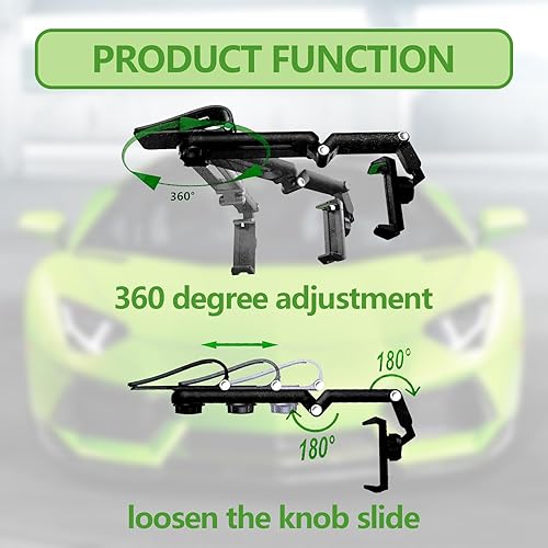 Miniatura 6 de Soporte de teléfono para visera solar, soporte de teléfono de visión trasera de 360 para visera solar de automóvil, soporte retráctil para teléfono