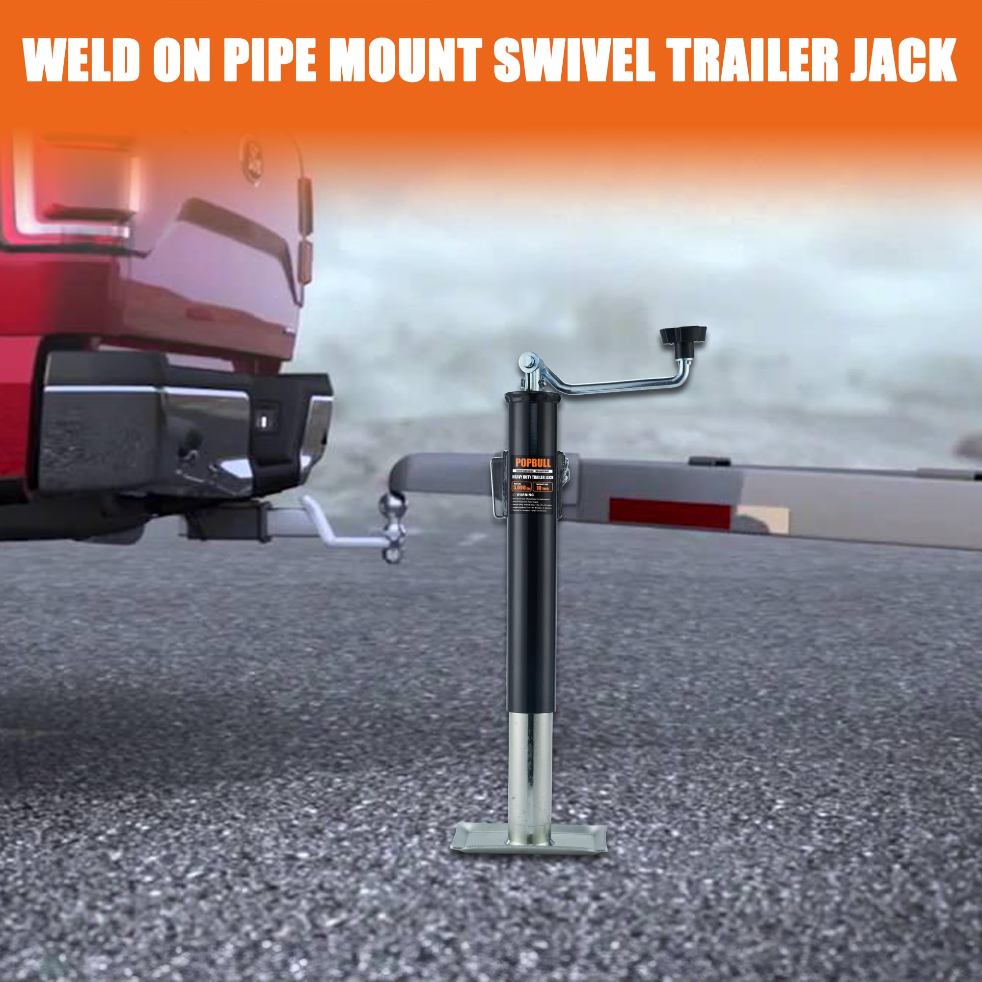 Farm Jack TYT 5000lbs Swivel Trailer Jack,10 Inch Vertical