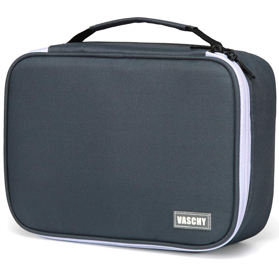 VASCHY Estuche Grande, Estuche Escolar de Grande Capacidad para Mujer Hombre Estuche Lapices Estuches Multifuncional para Papelería con Compartimento Extraíble para Escuela Oficina Trabajo, Gris