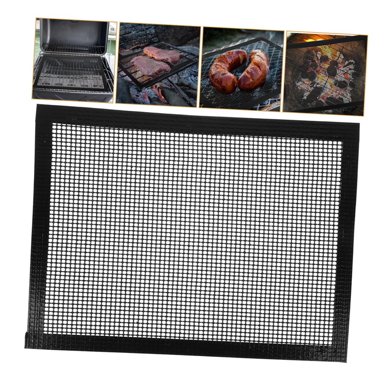 BESPORTBLE 3 Piezas Alfombrillas Bbq de Malla Antiadherentes Reutilizables y Resistentes al Tapetes para Parrilla Gas Eléctrica Distribución Uniforme de Fácil