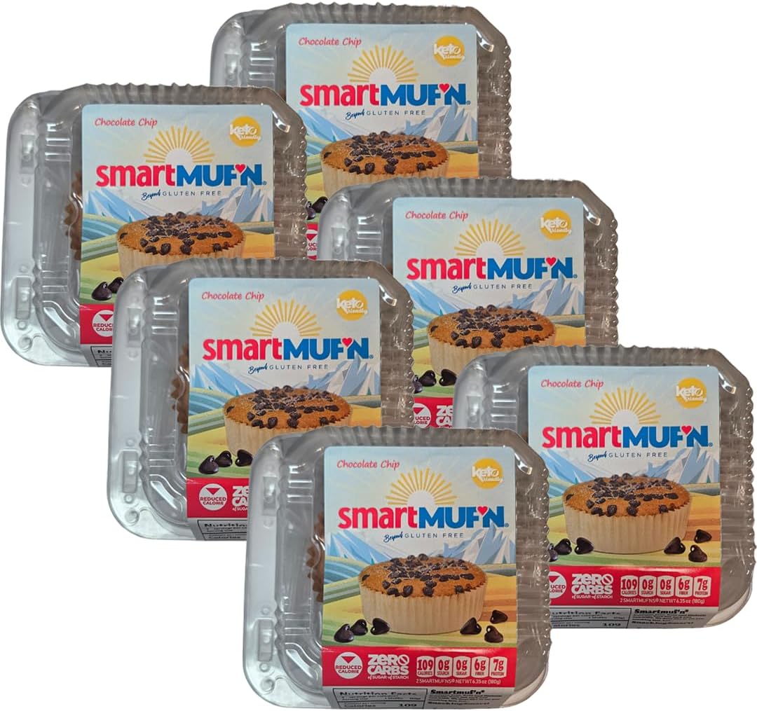 Smartmuf'n Chocolate Chip - Gluten Free- Sugar Free- Keto Friendly 12pack
