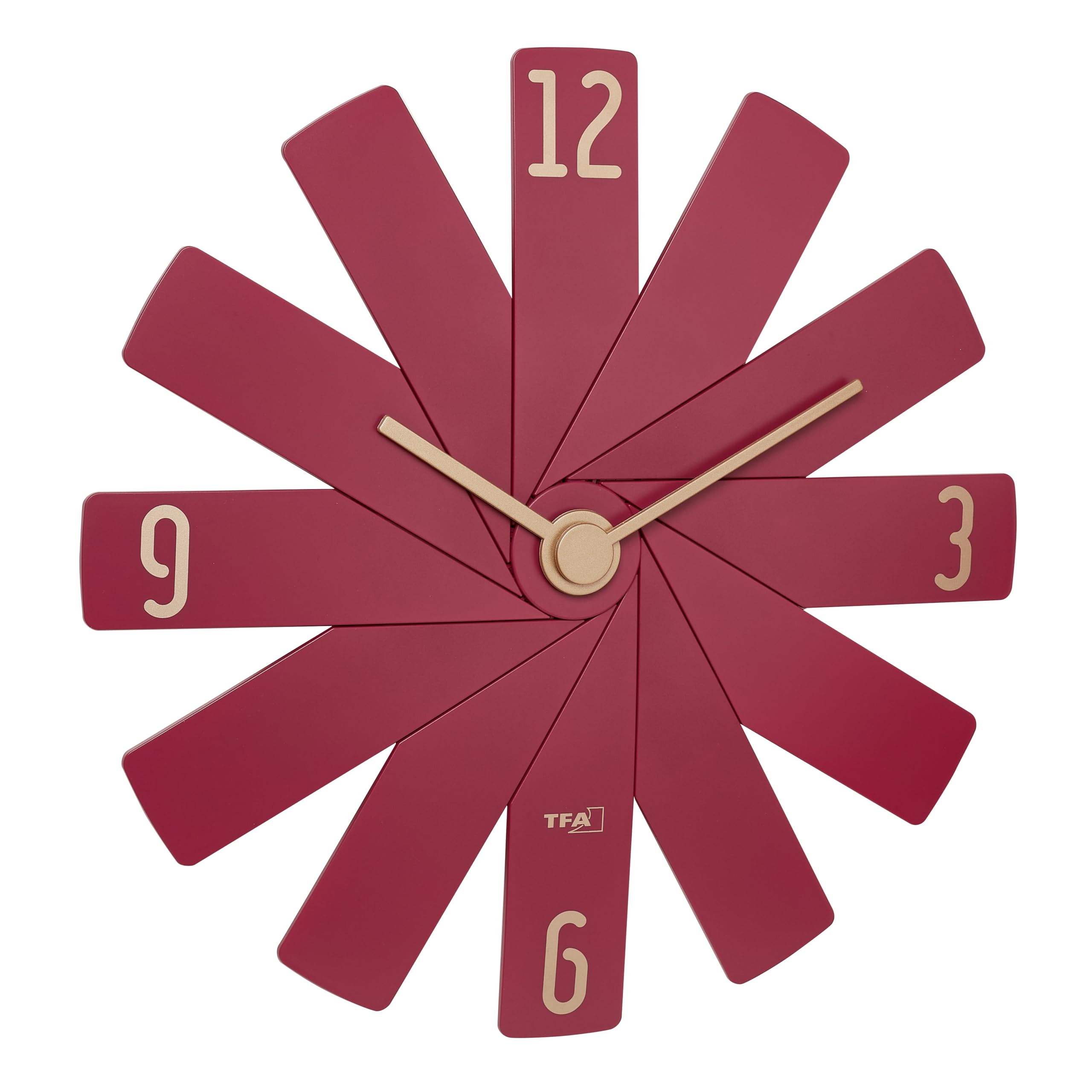 TFA Dostmann Orologio da parete di design Clock in The Box, 60.3020.05, con movimento silenzioso, orologio al quarzo, composto da 12 pezzi, orologio da soggiorno, cucina, camera da letto, decorazione,