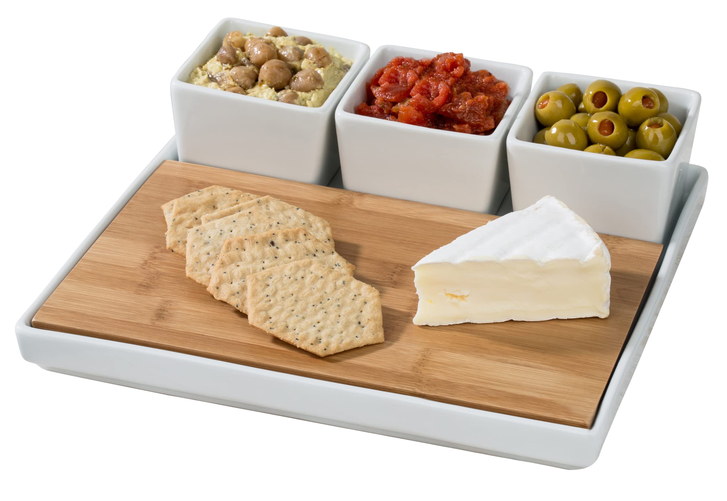 Waterside Fine China White Waterside - 5 Piece Cheese Platter