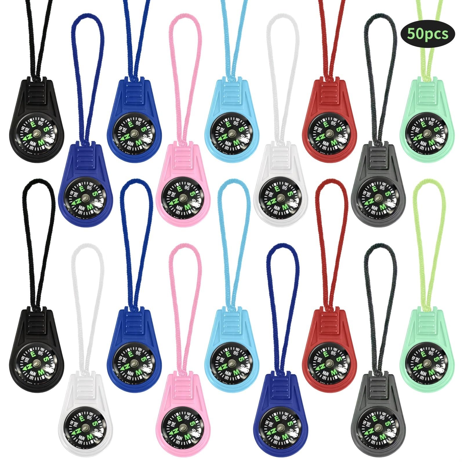 Dolltobe 50 Mini Compasses Set, Outdoor Hiking, Camping Adventure
