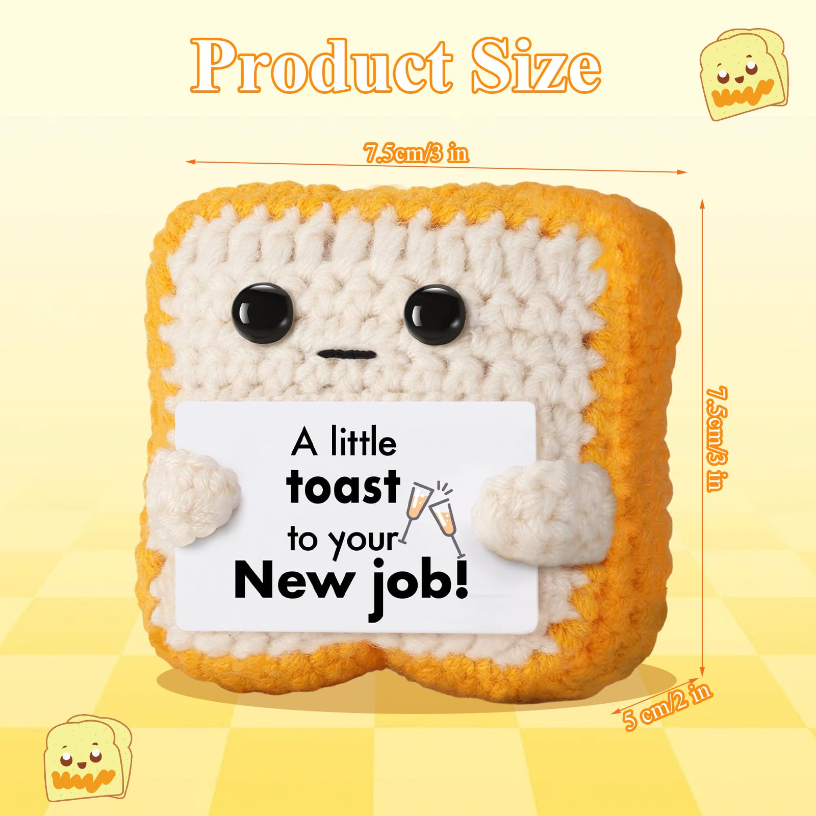 Cumnvulnt Funny Positive Crochet Toast, Cute Emotional Support Crochet Toast with Congratulations Card - Image 2