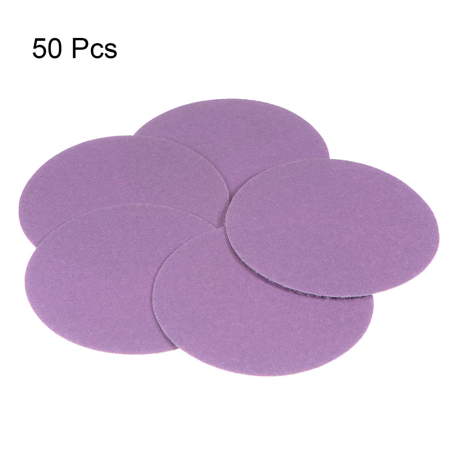 uxcell 50pcs 180 Grit Purple Sanding Discs 3 Inch Hook and Loop Aluminum Oxide Orbital Sanding Pads Paper Wet Dry Polish for Metal Woodworking Drywall - Image 3
