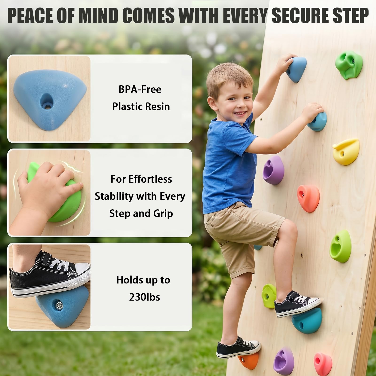 Amazon.com: ZENFUN 32 Packs Rock Climbing Holds Multi Size and