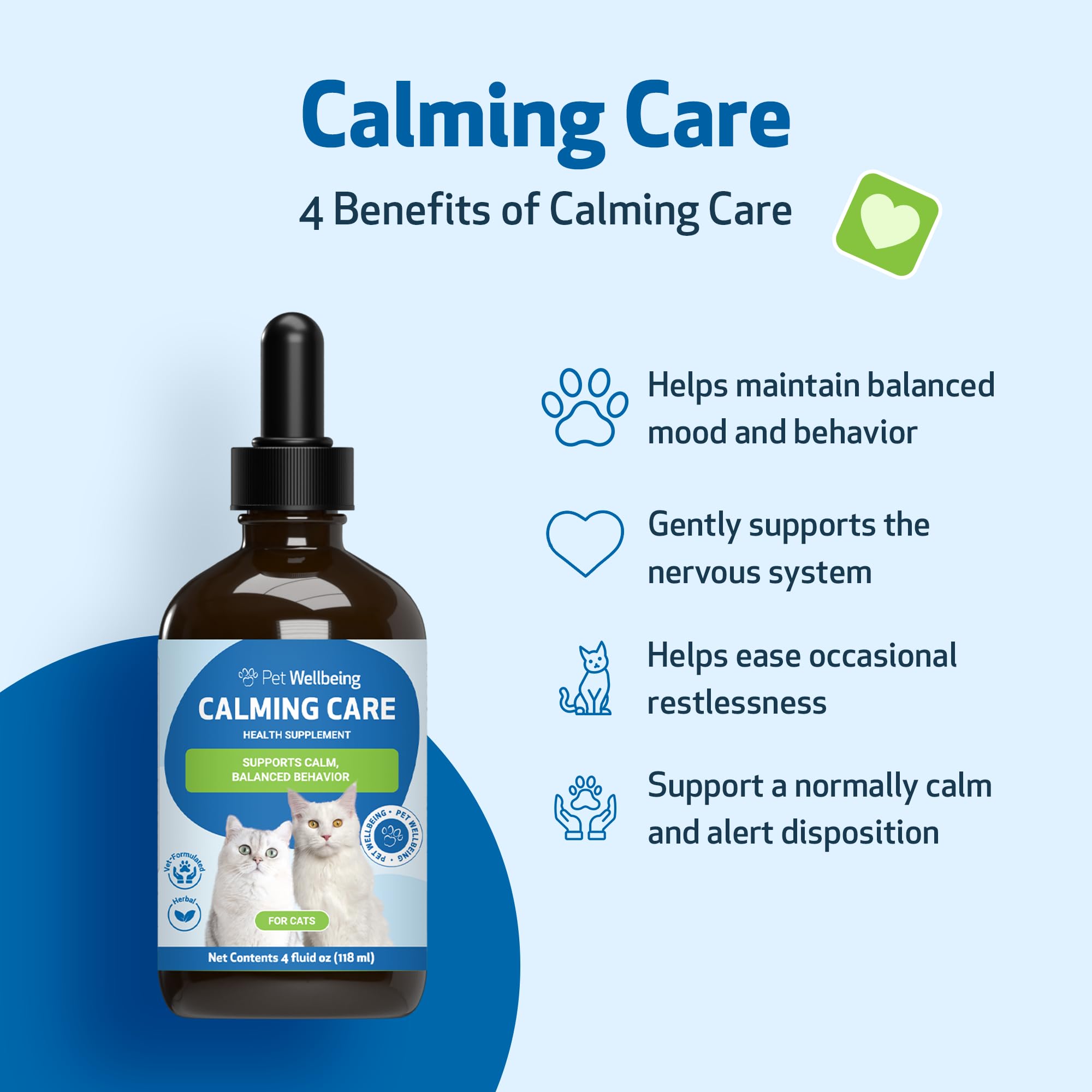Pet Wellbeing Calming Care for Cats, Veterinarian-Formulated, Calm Support, Relaxed Nervous System, Emotional Balance - Image 3