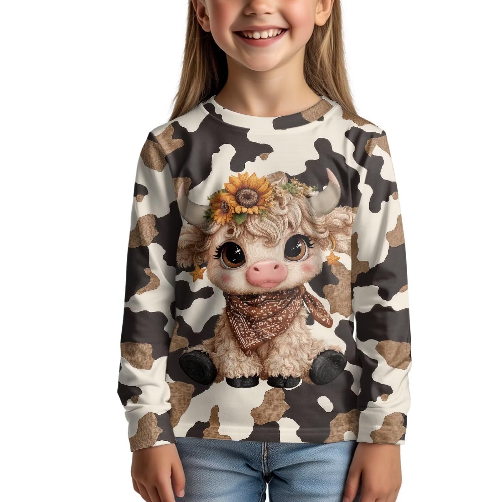 Uourmeti Girls Graphic Tees Long Sleeve T Shirts for Teens Casual Tshirts Junior Sportswear Fall Tops