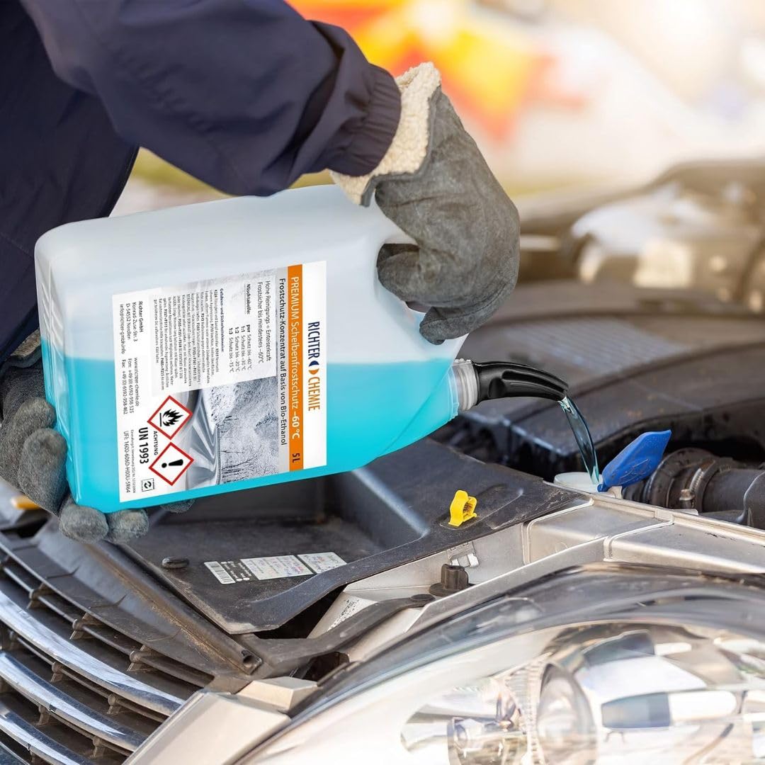 Richter Chemie Premium Scheibenfrostschutz Konzentrat -60°C, 4 x 5 Liter | Konzentrat für Auto Scheibenwaschanlage, Frostschutzmittel Scheibenwaschanlage, schont Gummi, Lack und Kunststoff, verdünnbar