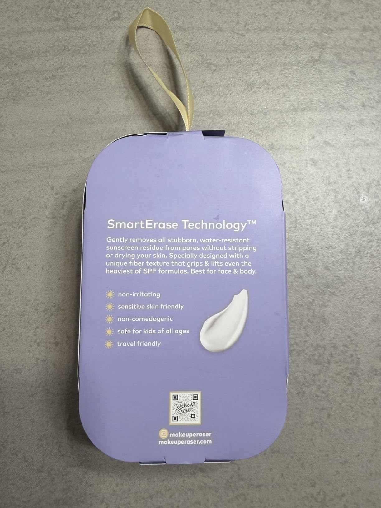 MakeUp Eraser The Original Sunscreen Eraser, Effortlessly Remove Zinc & Mineral Sunscreen Using Only Water, 1 ct