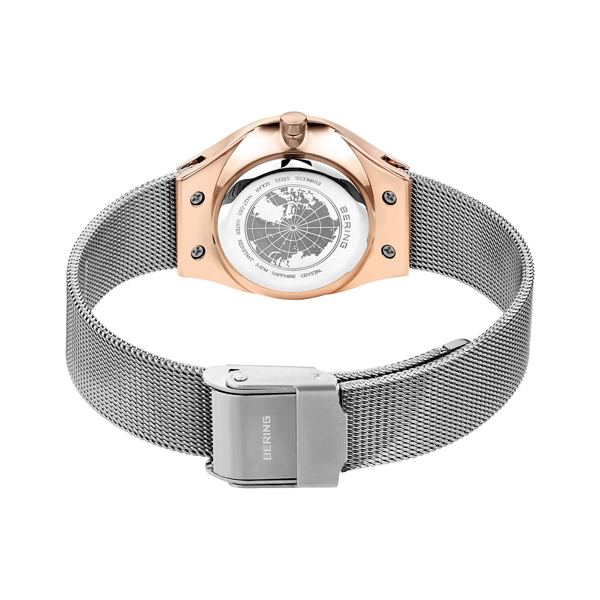 BERING Mujer Análoga Solar Reloj de pulsera de colección con Acero inoxidable Pulsera und Cristal de zafiro
