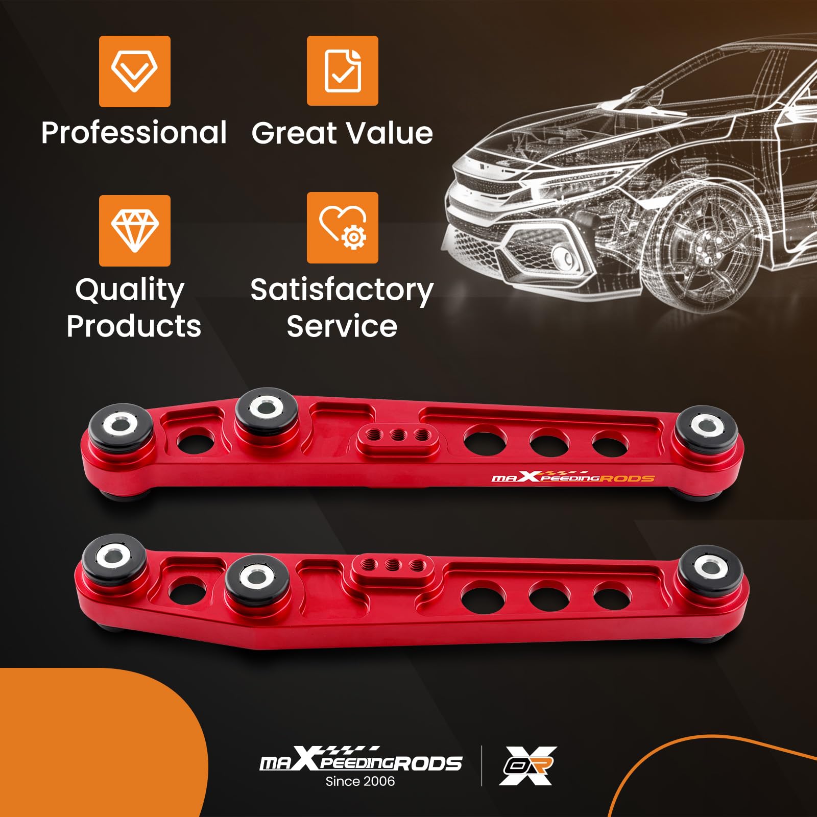 maXpeedingrods 2 szt. tylny dolny wahacz Lh & Rh do Honda Civic Crx Del Sol Acura Integra, OE 3845682, 513-56392, 521-679, 52350SR0A10