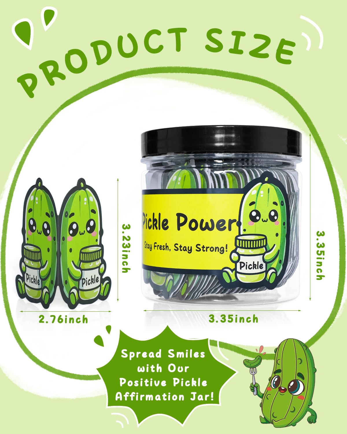 Positive Pickle Affirmation Cards, Emotional Support Pickle Jar, Positive Messages Mental Health Motivational Inspirational Cards to Cheer Up Friends