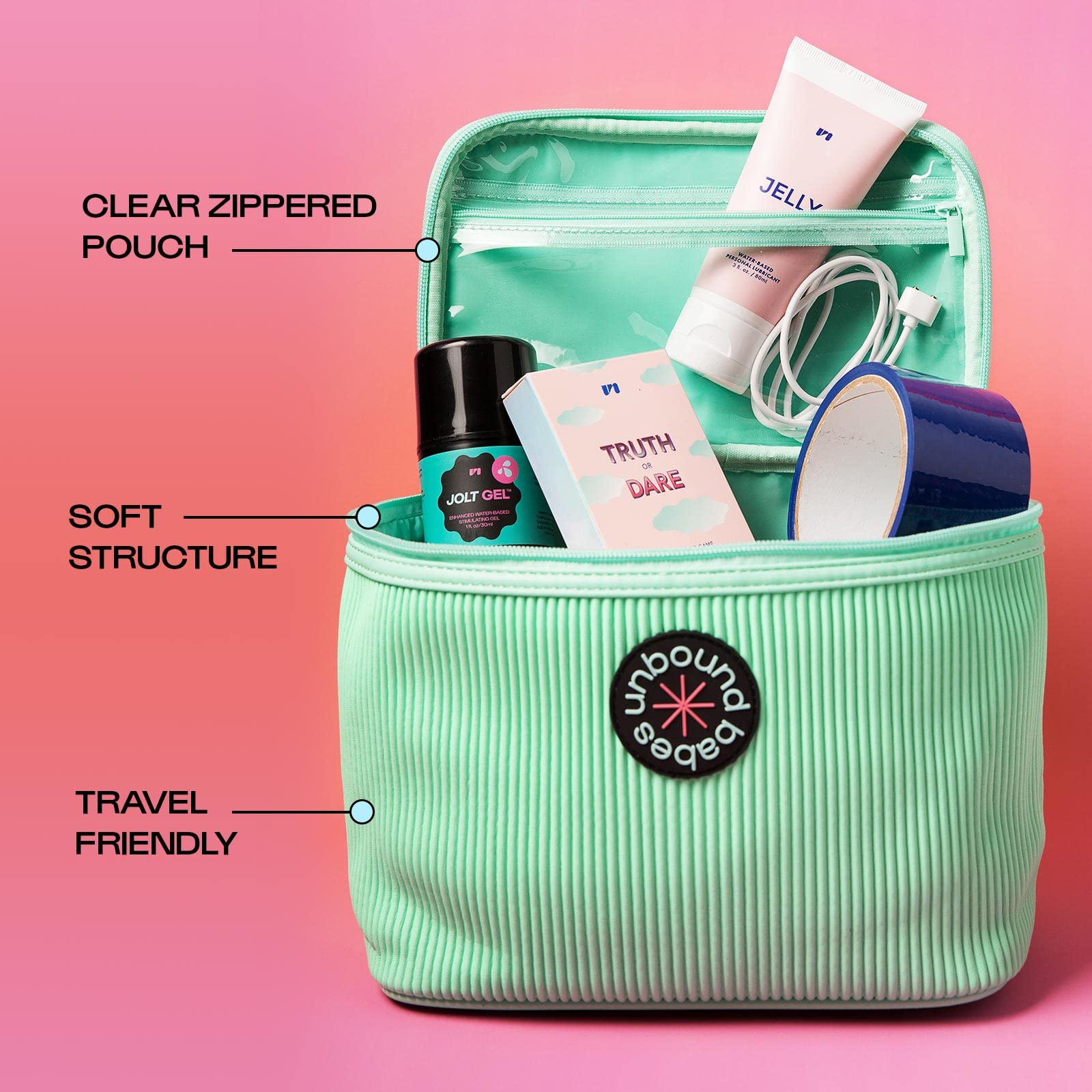 Unbound Storage Bag: Quality Pleated Travel Bag for Makeup and Toiletries (Sea), 5.56 liters - Image 2