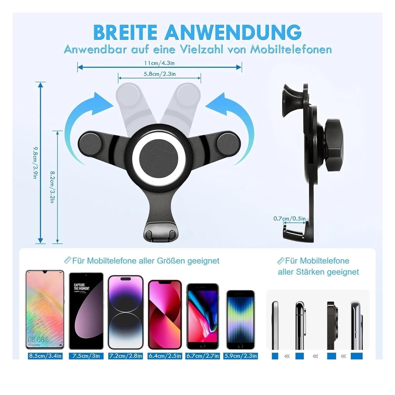 Porta Cellulare Auto Supporto rotondo per presa d'aria per auto per il tuo telefono cellulare per Me&rc&ed&es per Be&nz ABCES Class Gla Glc Gle Gls AM&G W205 W213 E200 W247 A250