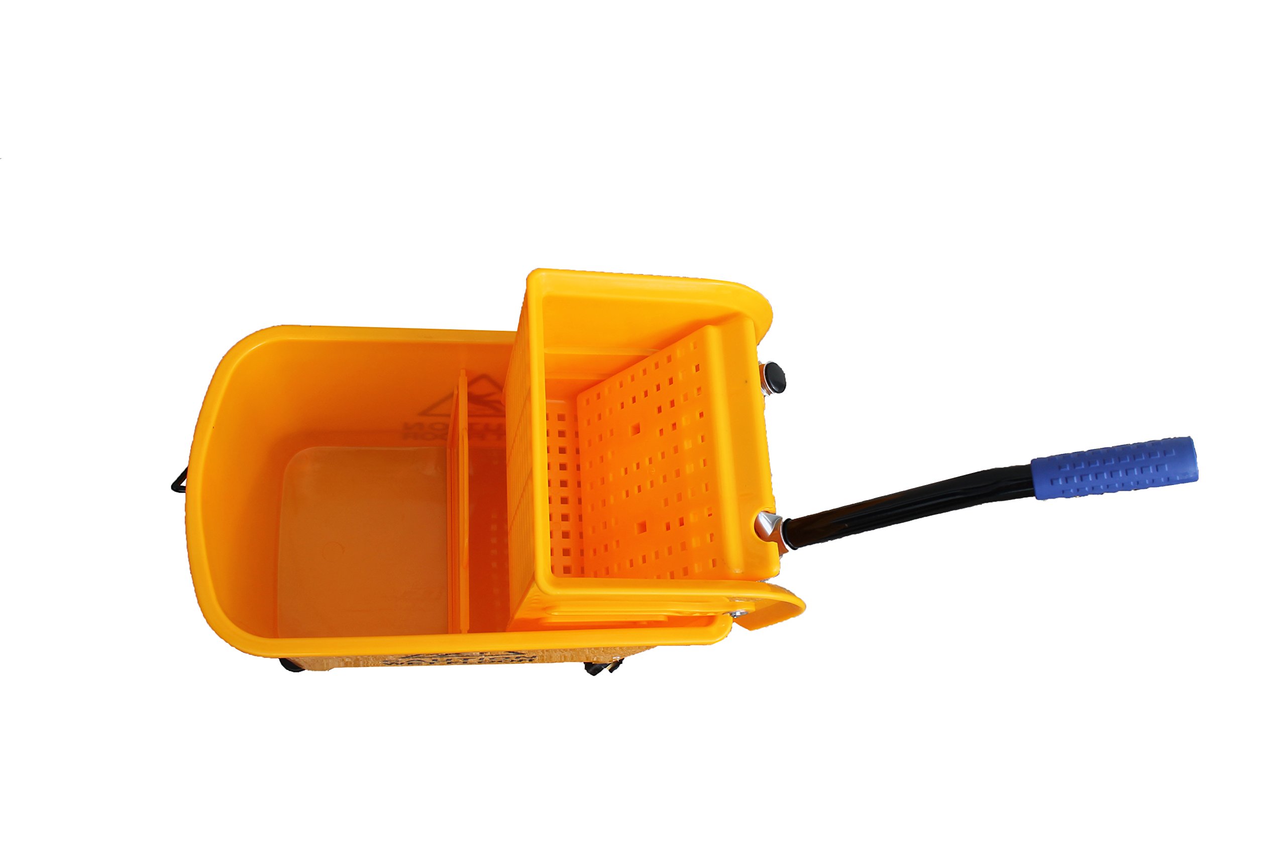 Carro de Limpieza Profesional Plástico con Tres bandejas, Saco de Vinilo de 100 Lt. con tapadera y Cubo escurrefácil Profesional 25 Lt. Medidas 120x52x96 cm. (L x F x A)
