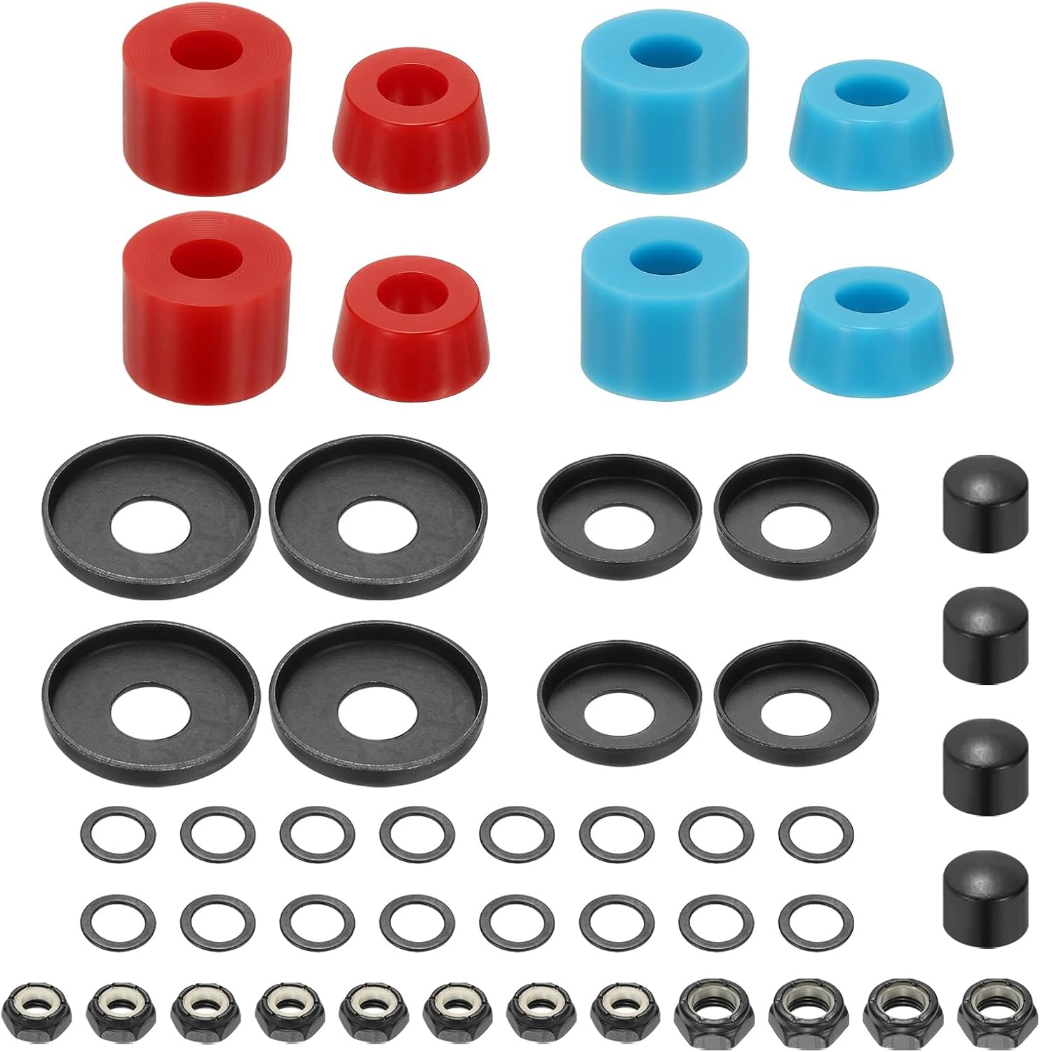Skateboard Bushings, Skateboard Truck Rebuild Long-Board Kit Bushings Washers Pivot Cups