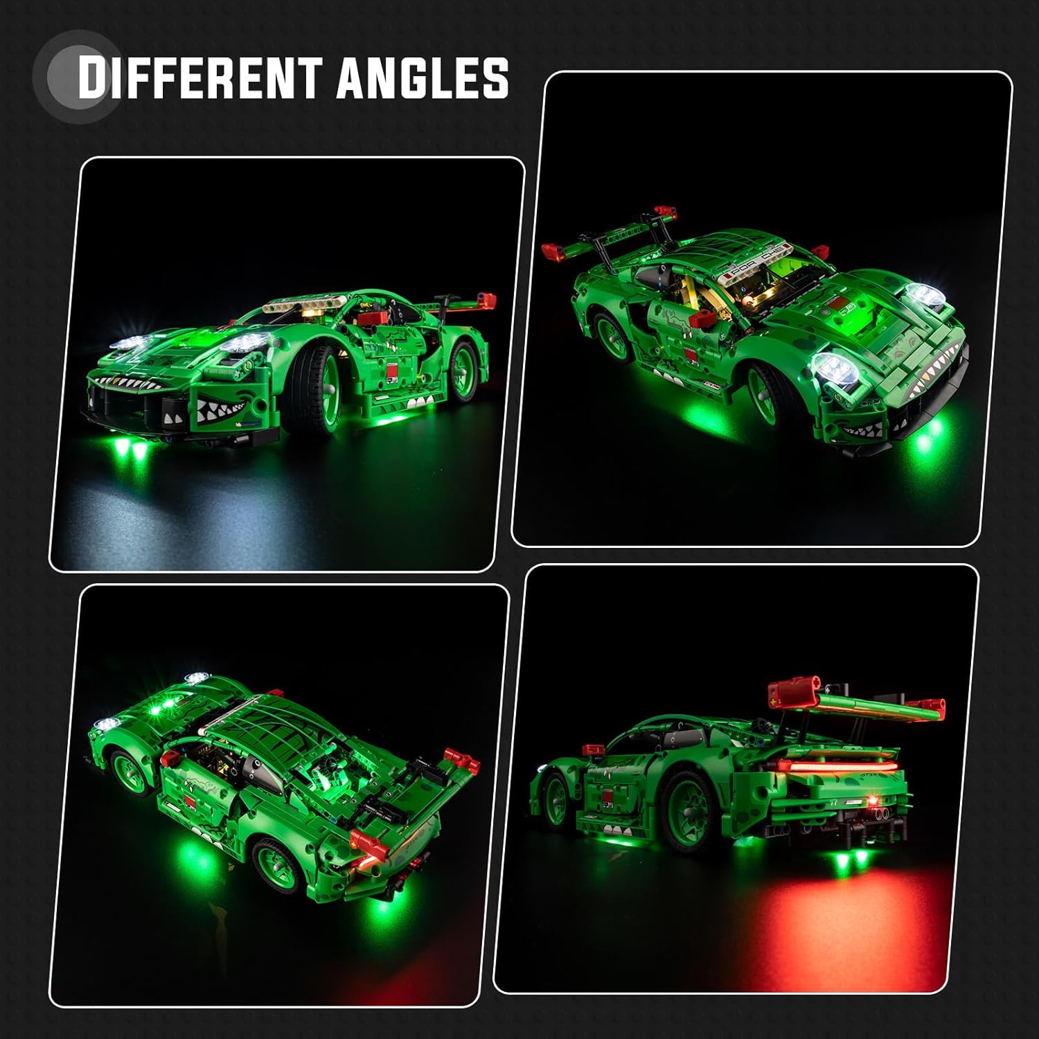 Nitemode Light Kit Compatible with Lego Technic Porsche 911 GT3 R Rexy AO Racing Car 42224, Upgraded Brightness Adjustable Lighting Accessories (No Model)