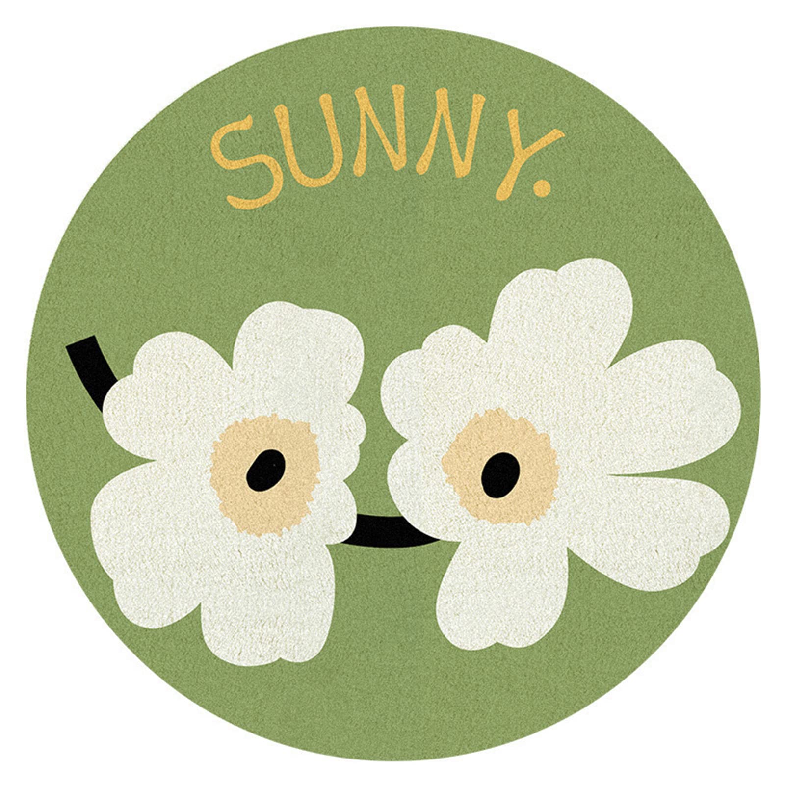 Tappeto Rotondo Cameretta Bambini - Motivo Leone In Finto Cashmere | Ø 160 Cm, Arancione - Foto 2