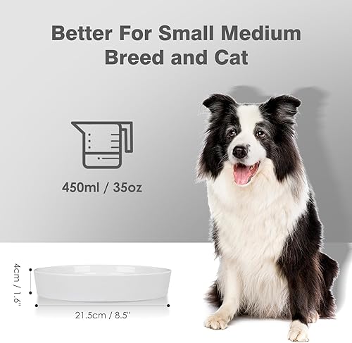 Miniatura 2 de DRENOYIC Cuencos de cerámica para perros de alimentación lenta, tazón de comida para perros de raza pequeña y media, promueve una alimentación