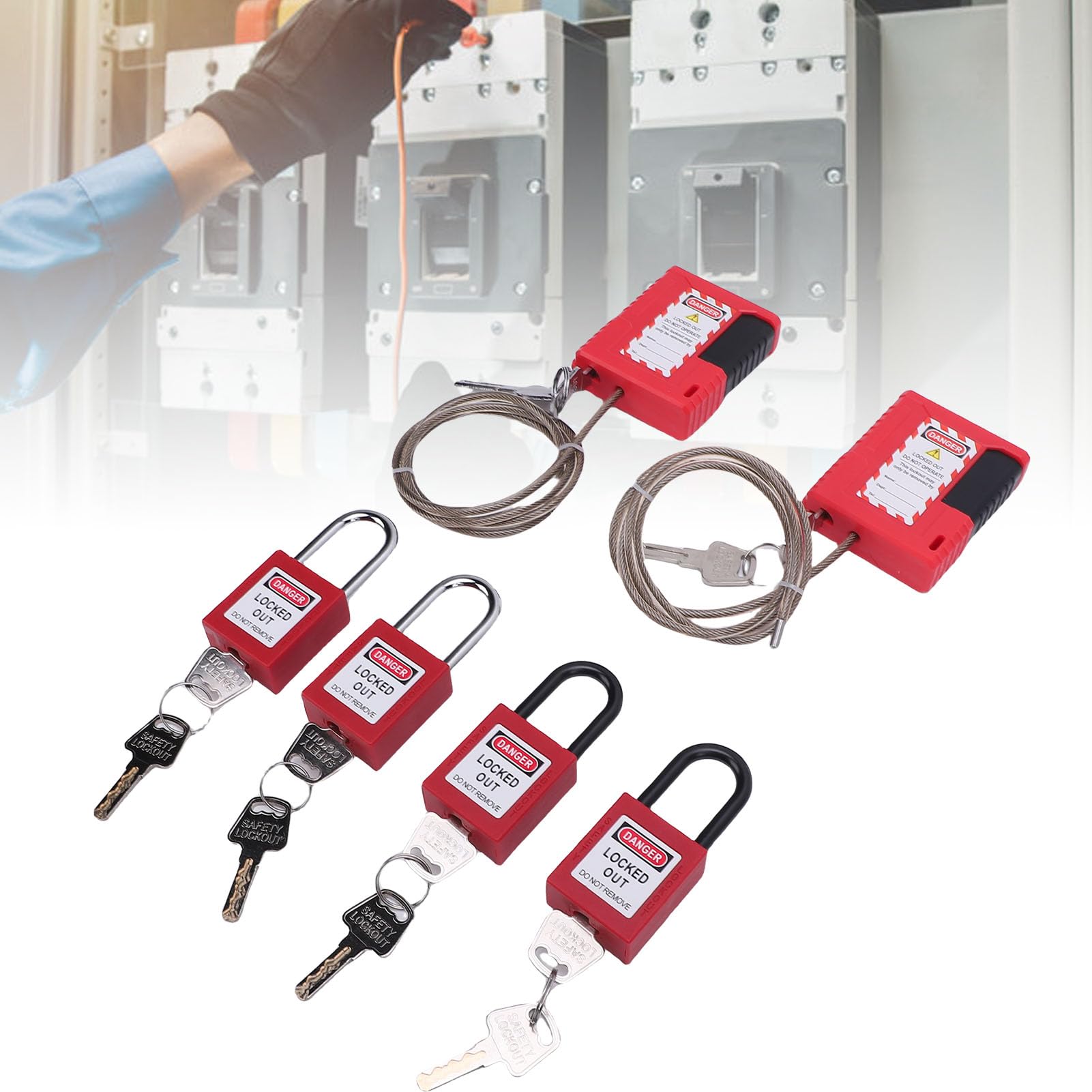 Kit de etiqueta de bloqueo eléctrico Conjunto de candado de bloqueo Hasp Circuito universal Bloqueo Loto Safety Land Industry
