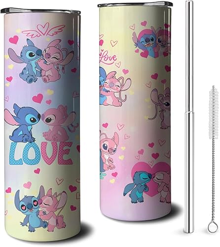 Geubuxi Divertida botella de agua de dibujos animados para adultos, taza de acero inoxidable para niños con popote y tapa, taza térmica de 20 onzas, disponible en Yaxa Guatemala