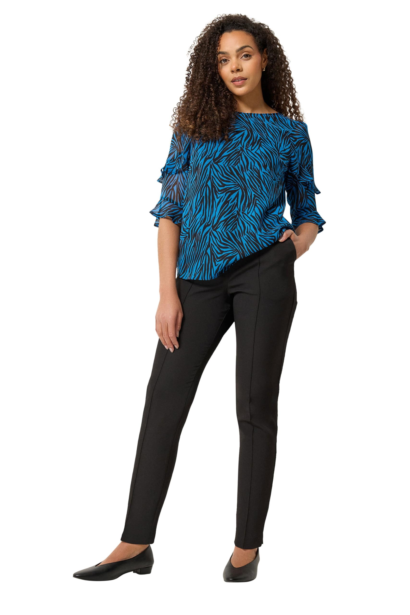 M&Co Women's Black Pintuck Tailored Trousers In | : Size 10