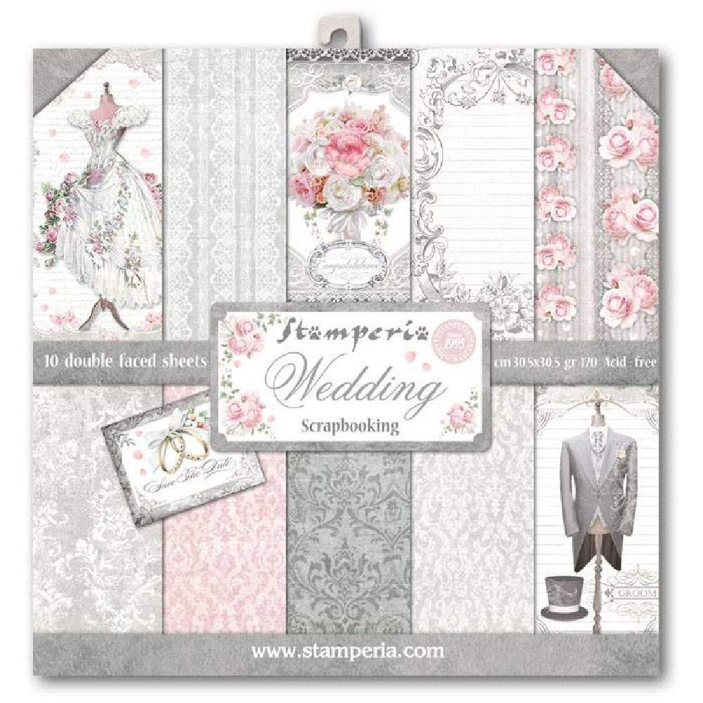StamperiaIntl SBBL18 Wedding Double Sided Paper Pad (10/Pack), 12" x 12"