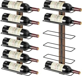 B4Life Weinregal Wand für 12 Flaschen – Metall und Holz zur Wandmontage