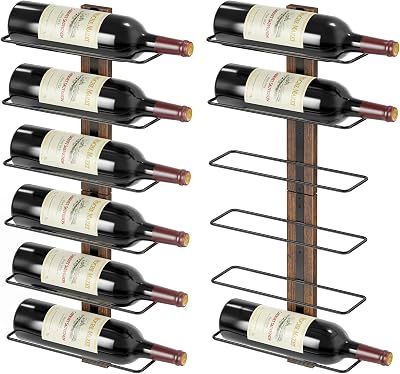 B4Life Weinregal Wand für 12 Flaschen – Metall und Holz zur Wandmontage