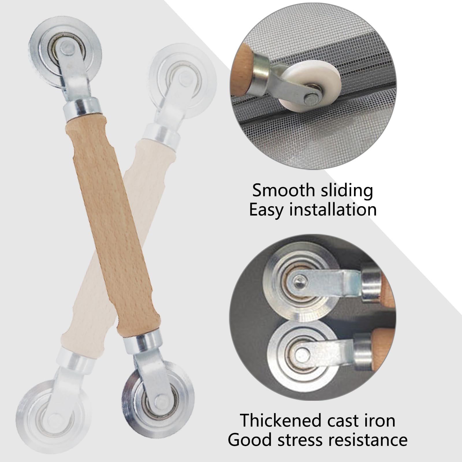 Wjelet 4 Pcs Window Fitting Tools, Window Glazing Tools, Curved Shovel, Leather Strip Press Wheel - Image 4