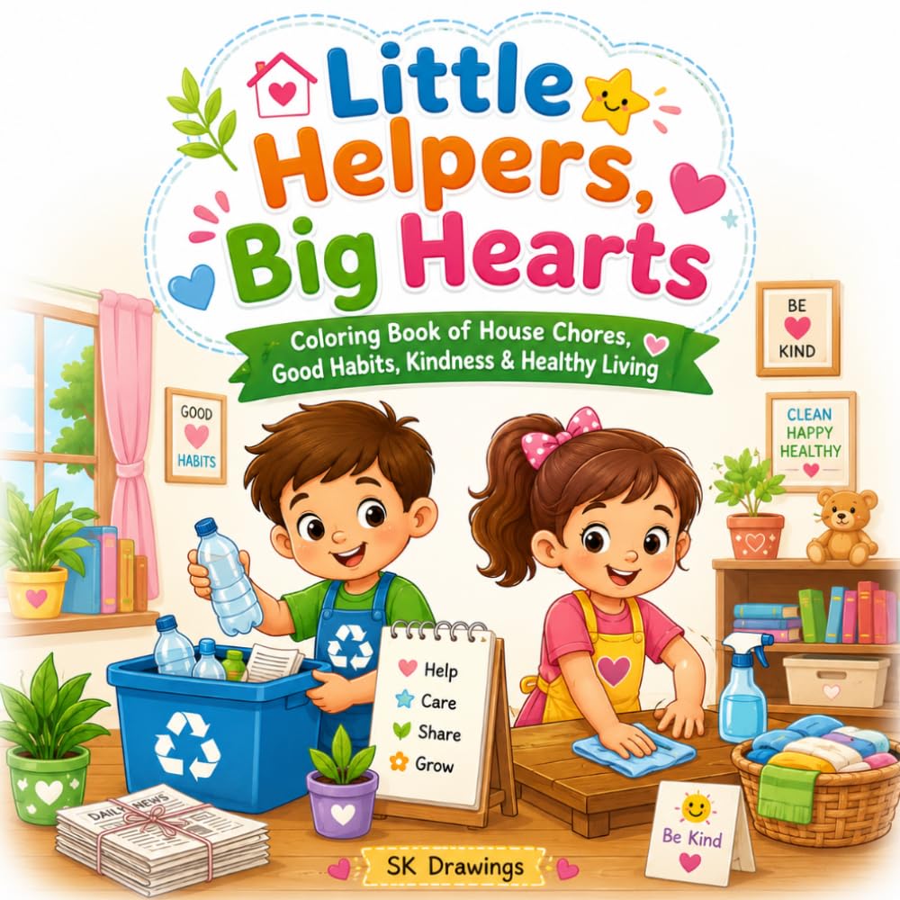 Amazon.com: Little Helpers, Big Hearts: A Coloring Book of House Chores ...