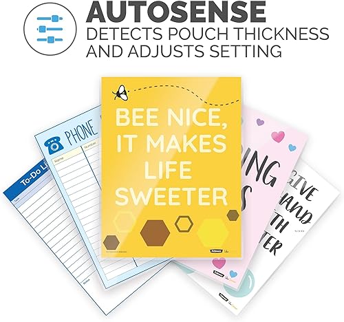 Miniatura 7 de Fellowes Jupiter 125 Máquina laminadora térmica con kit de inicio de bolsa de laminación, 12.5 pulgadas, calentamiento de 60 segundos, blanconegro