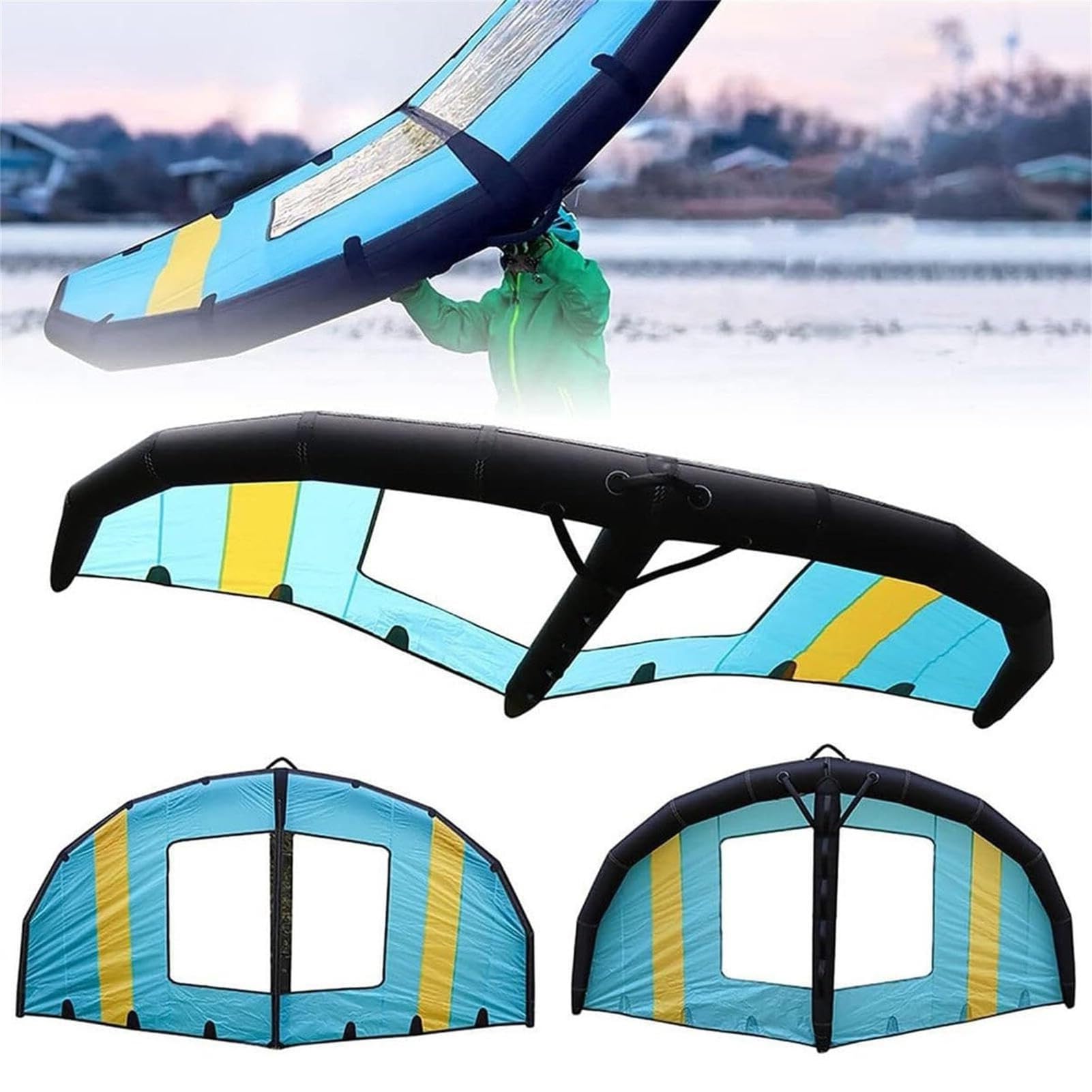 Planche à voile gonflable avec aile transparente portable pour la course