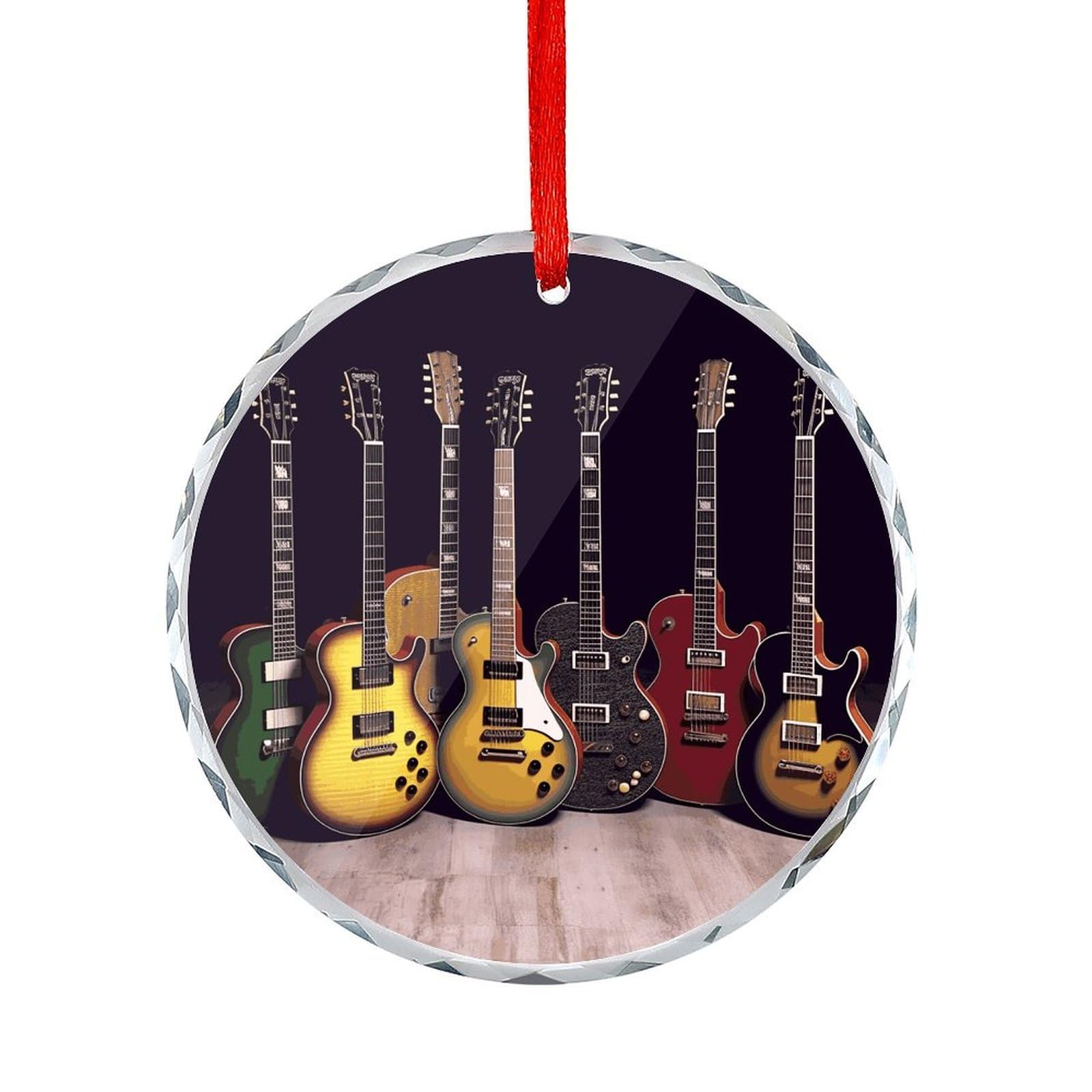 Btcowzrv Style Guitar Collection Round Ornament Hanging Pendant Decor