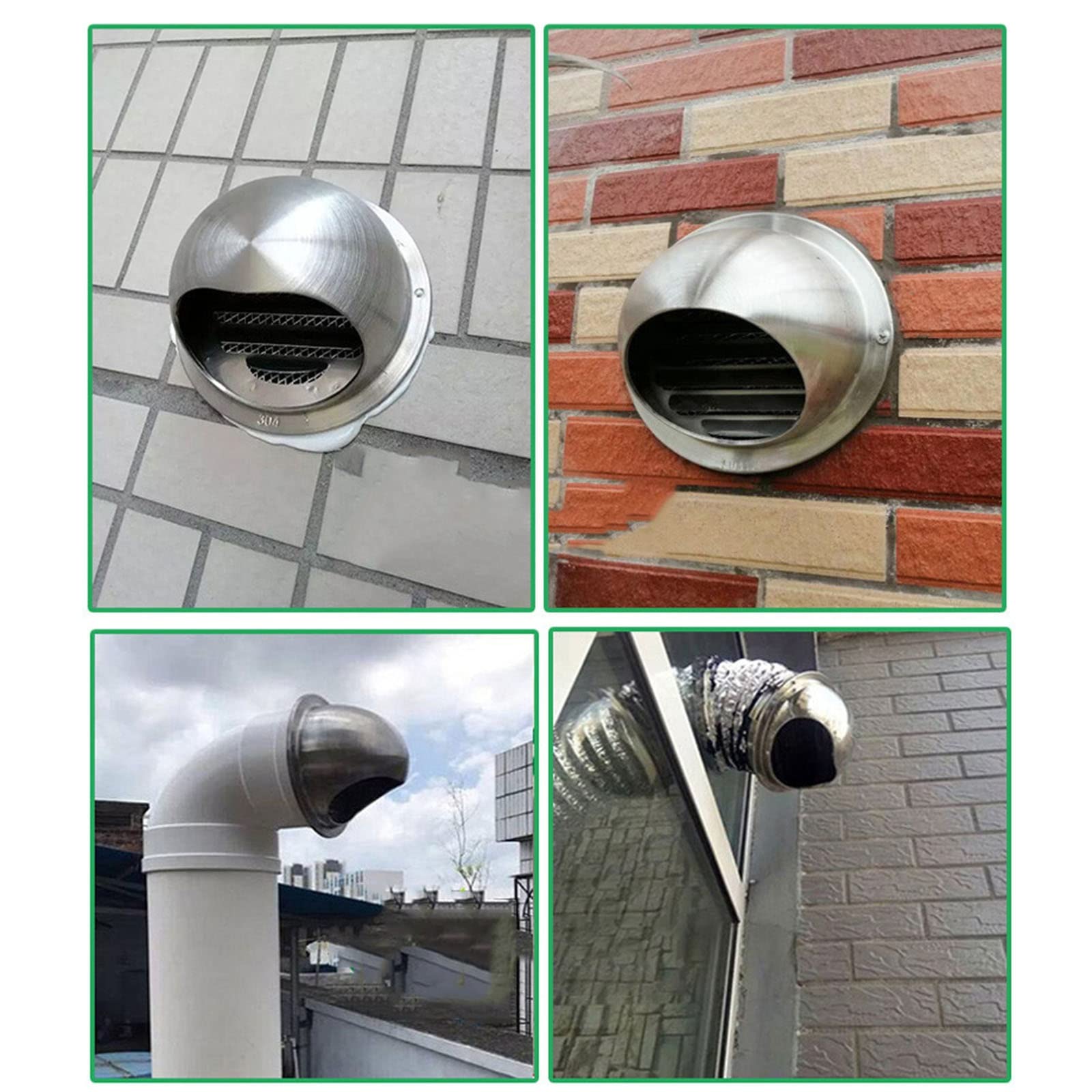 WORDFUN Grille D'aération Circulaire, Ronde Couvercle De Ventilation Sortie D'évacuation, Mural Bouches D'aération, Bouche D'Extraction, Hotte D'échappement, Tailles Disponibles
